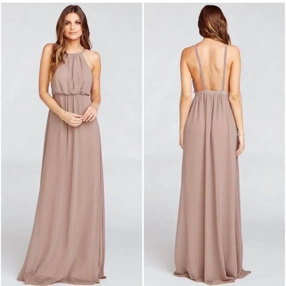 Show Me Your Mumu Amanda Halter Maxi Dress Medium